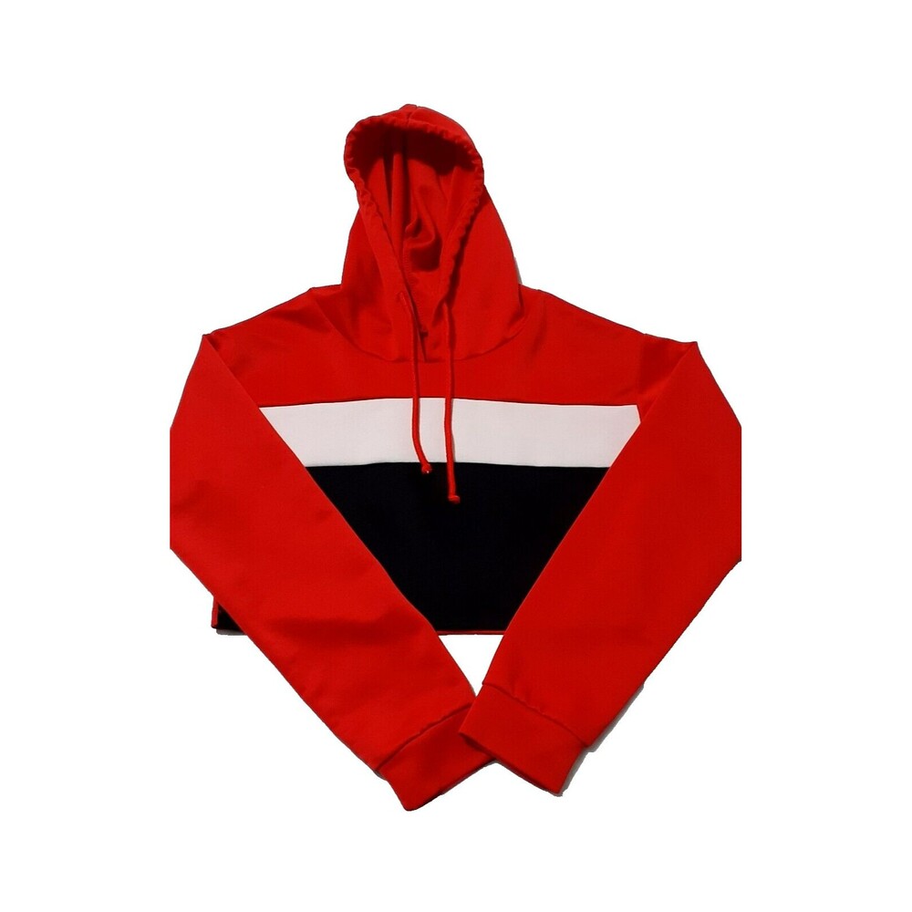 Shein Women's Curve Red Striped Hoodie Top Size S #3